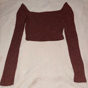Pink Off-Shoulder Knit Top